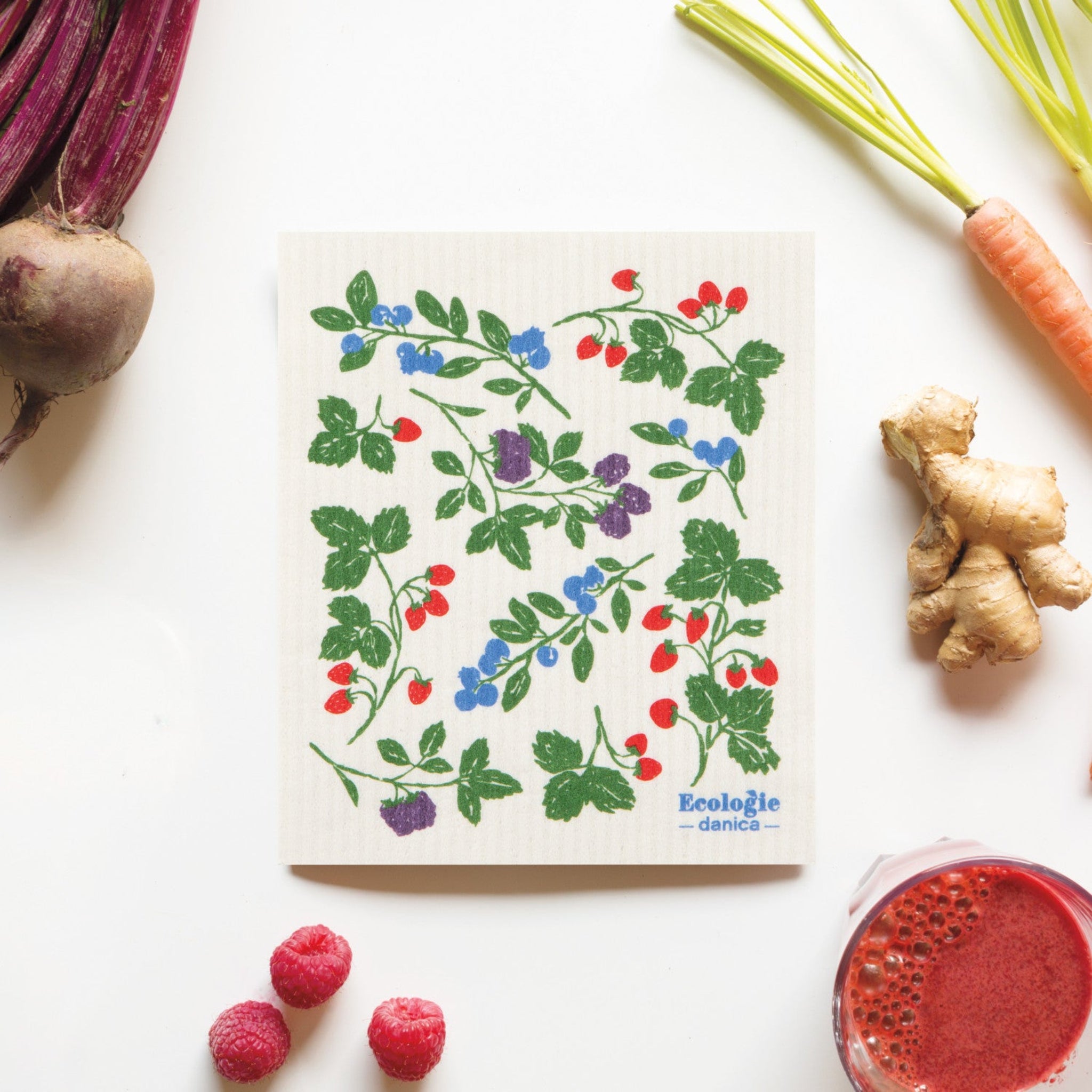 Swedish Dish Cloth - Berry Bramble