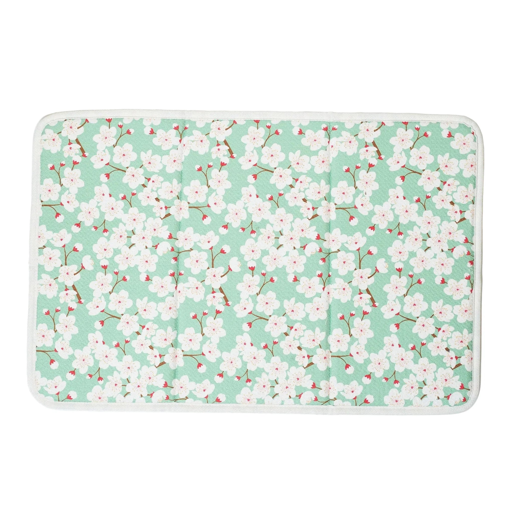 Dish Drying Mat - Cherry Blossom/Meadow Grn