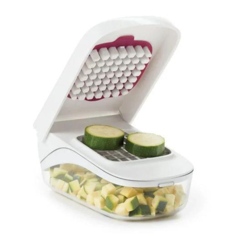 vegetable chopper in use