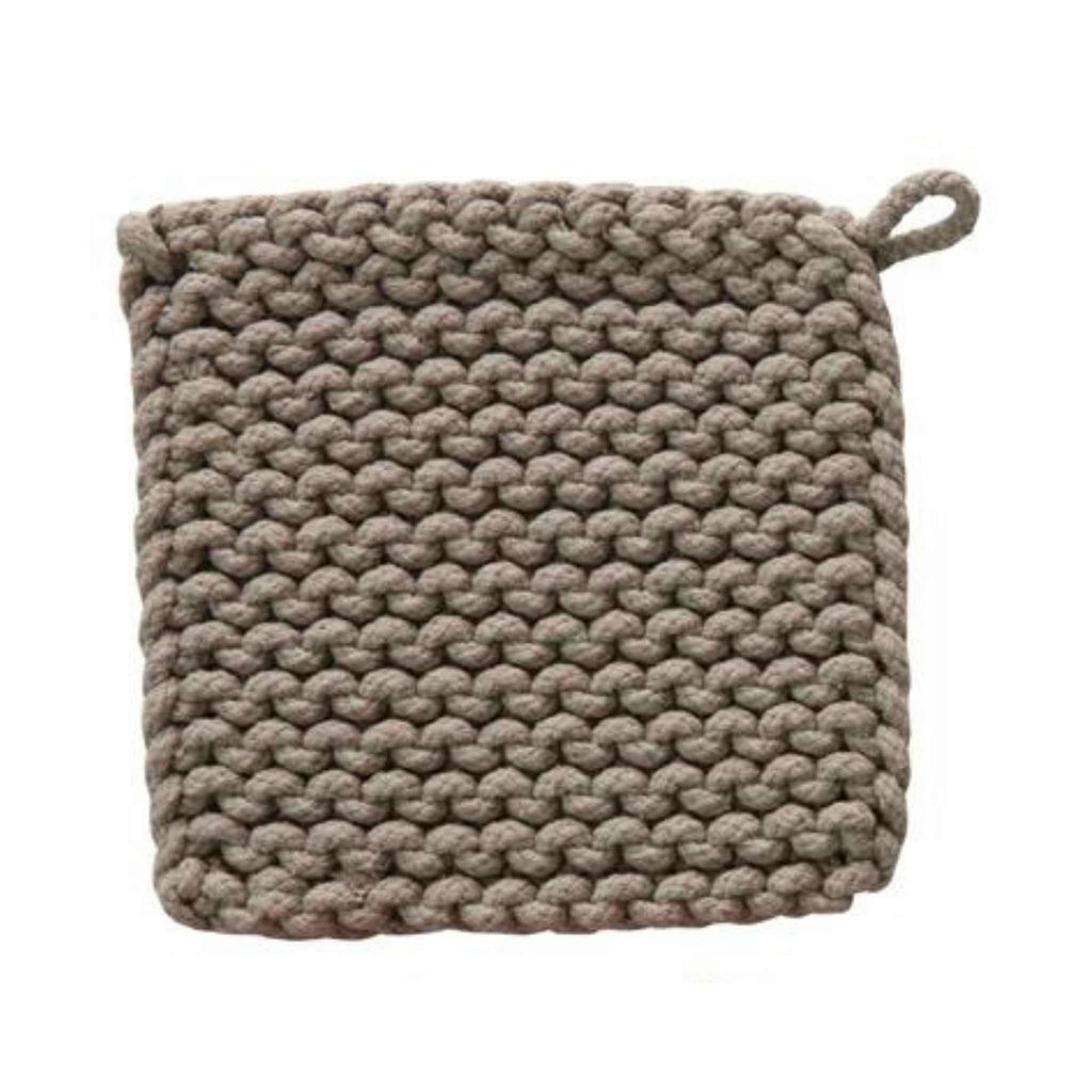 Potholder crocheted natural brown