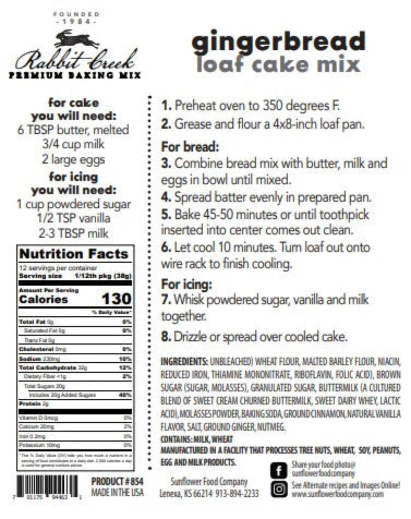 Gingerbread Quick Bread Mix