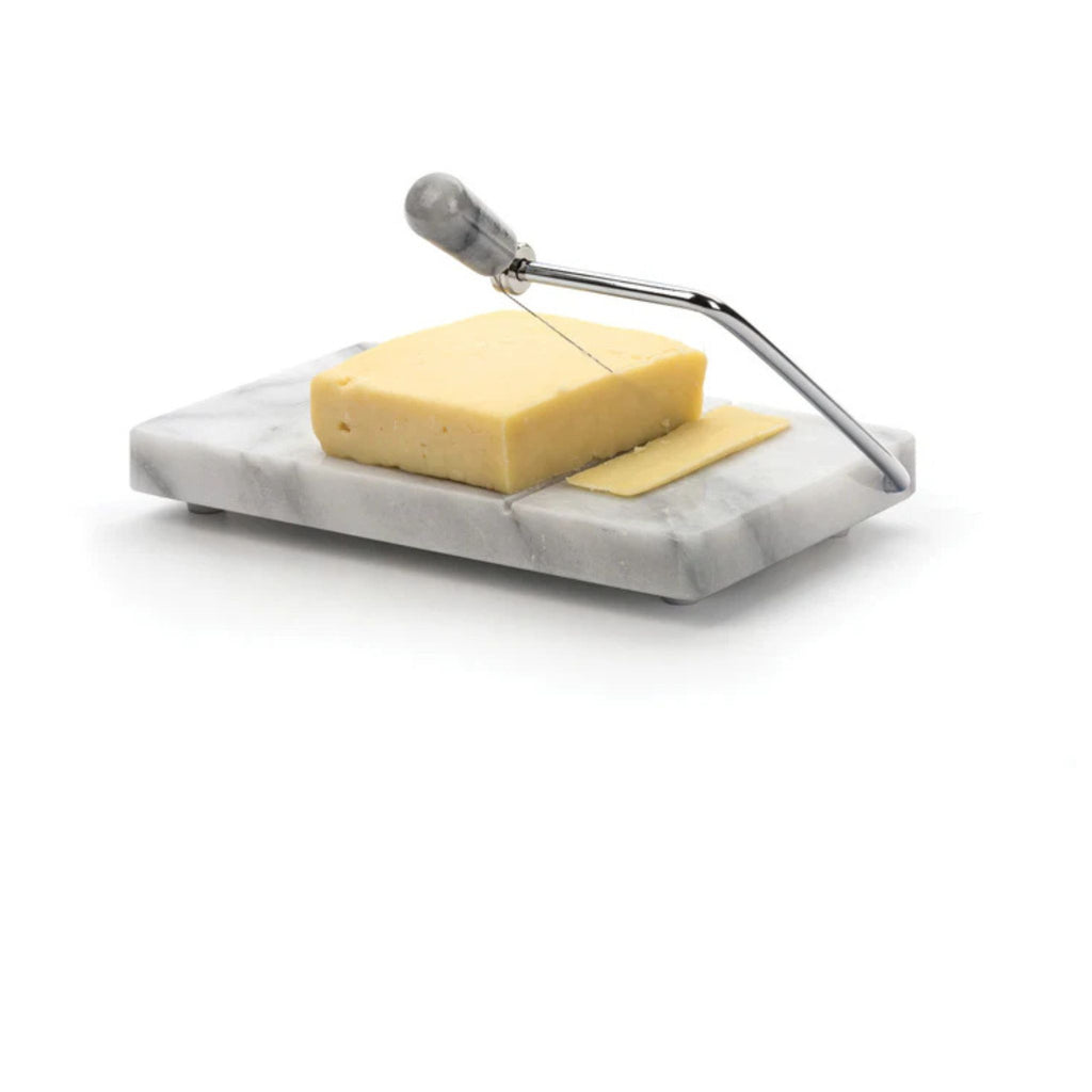 Cheese Slicer - White Marble in use