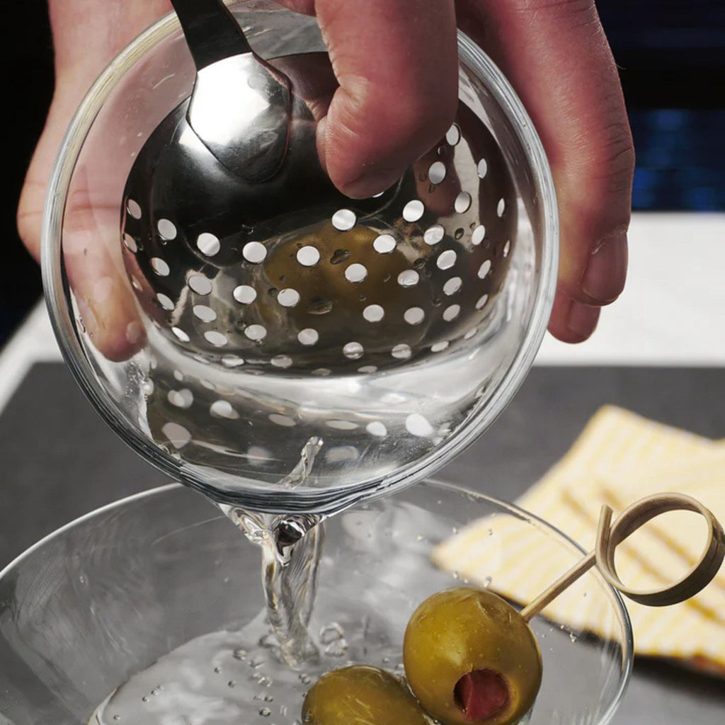 Retro Cocktail Strainer in use