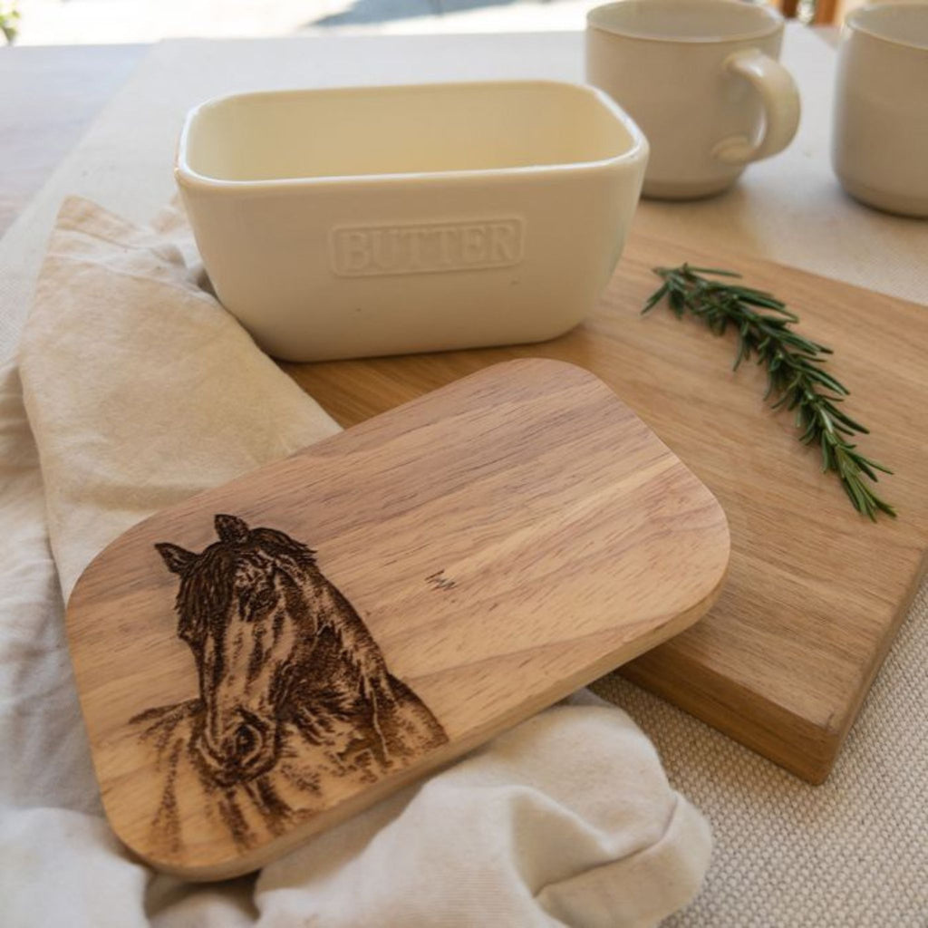 butter dish w/horse lifestyle