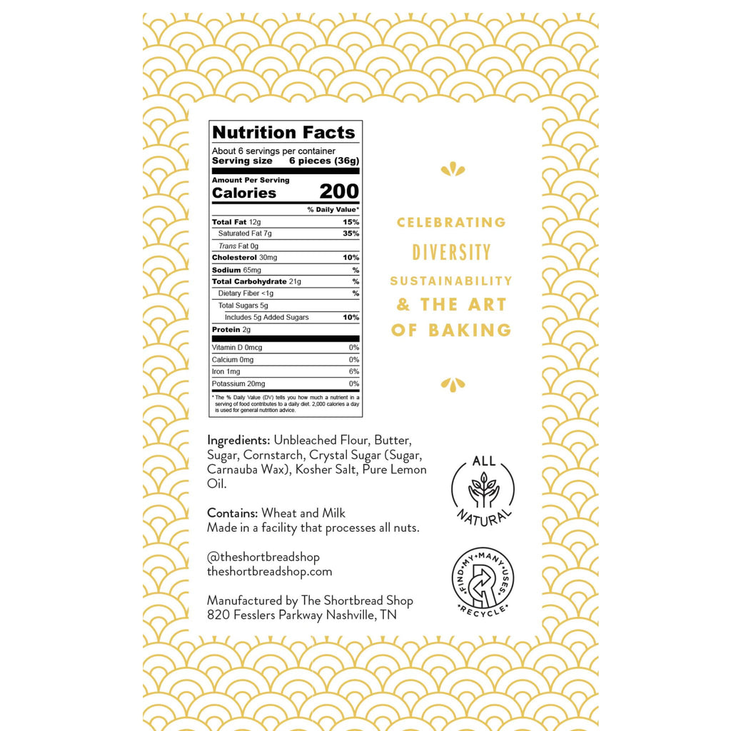 Shortbread Cookies Lemon nutrition info