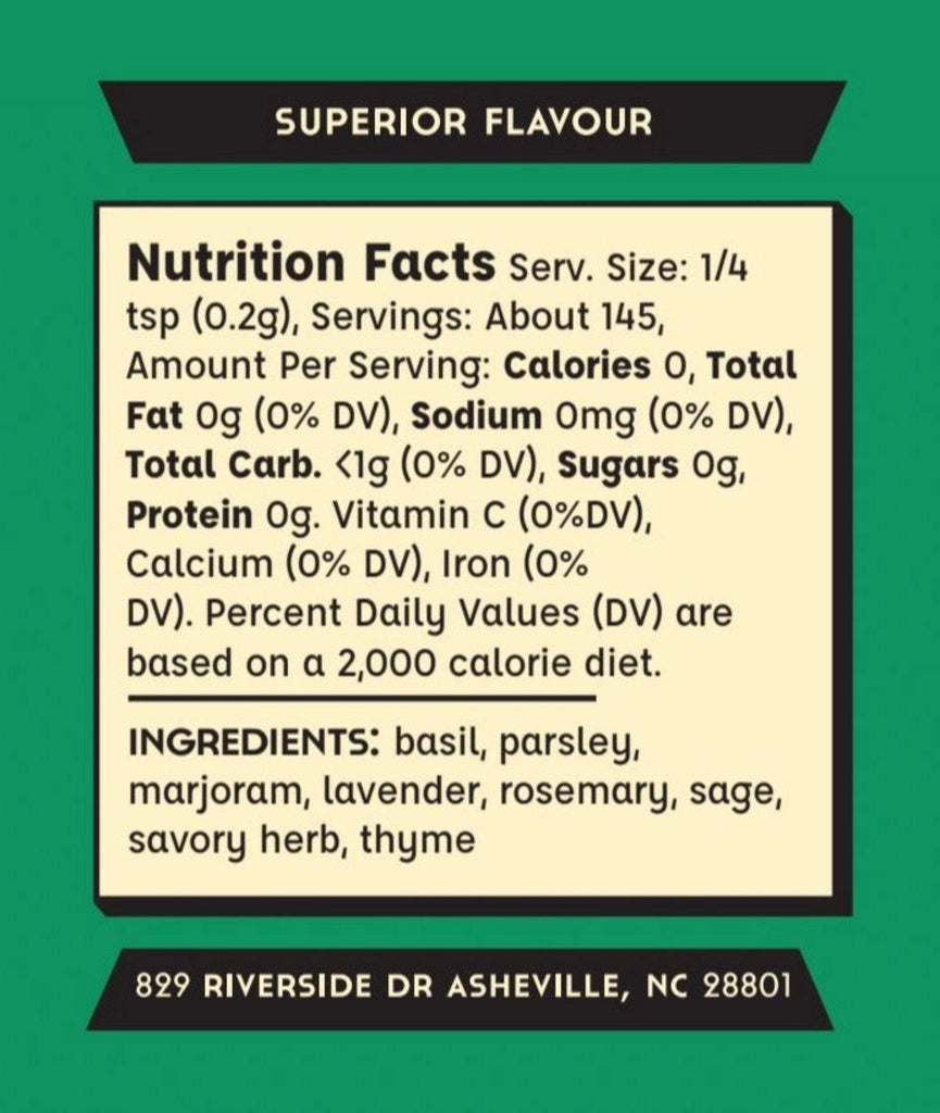 Herbs de Provence nutrition info