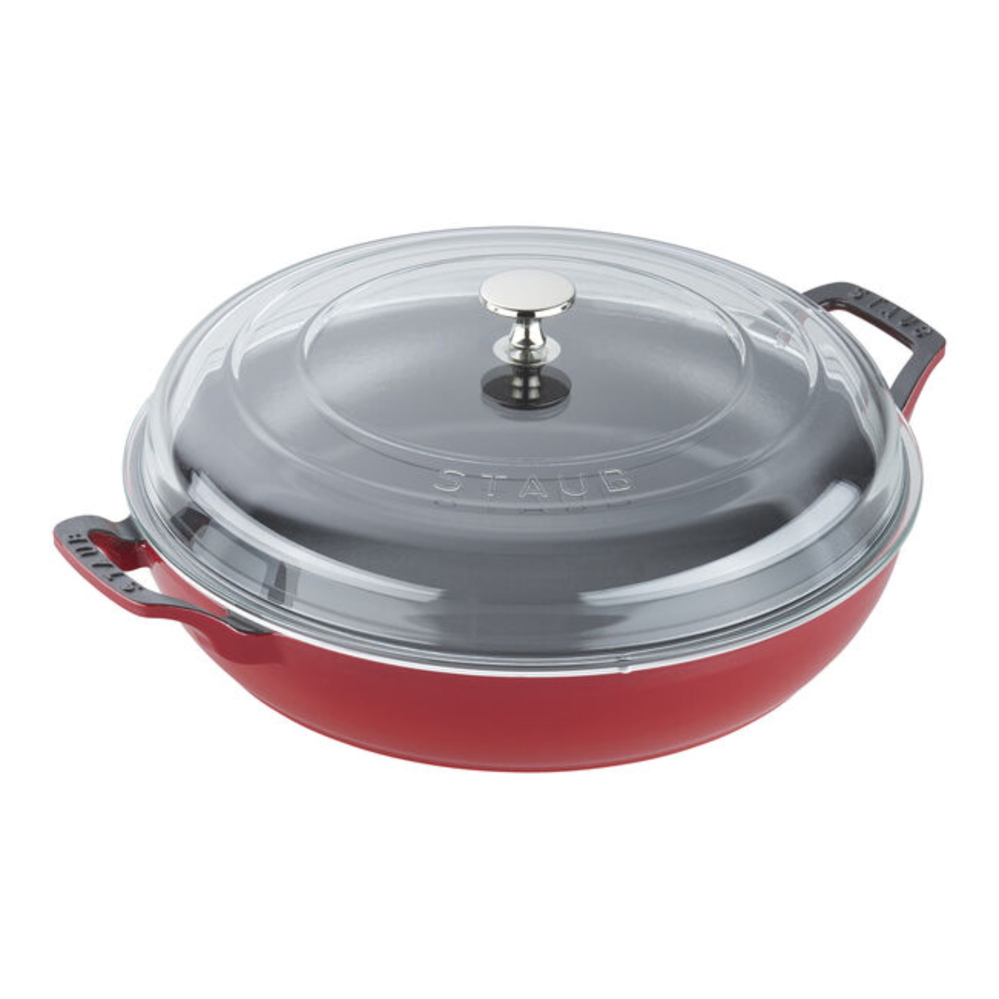 Staub 3.5 Qt Braiser w/Glass Lid - cherry