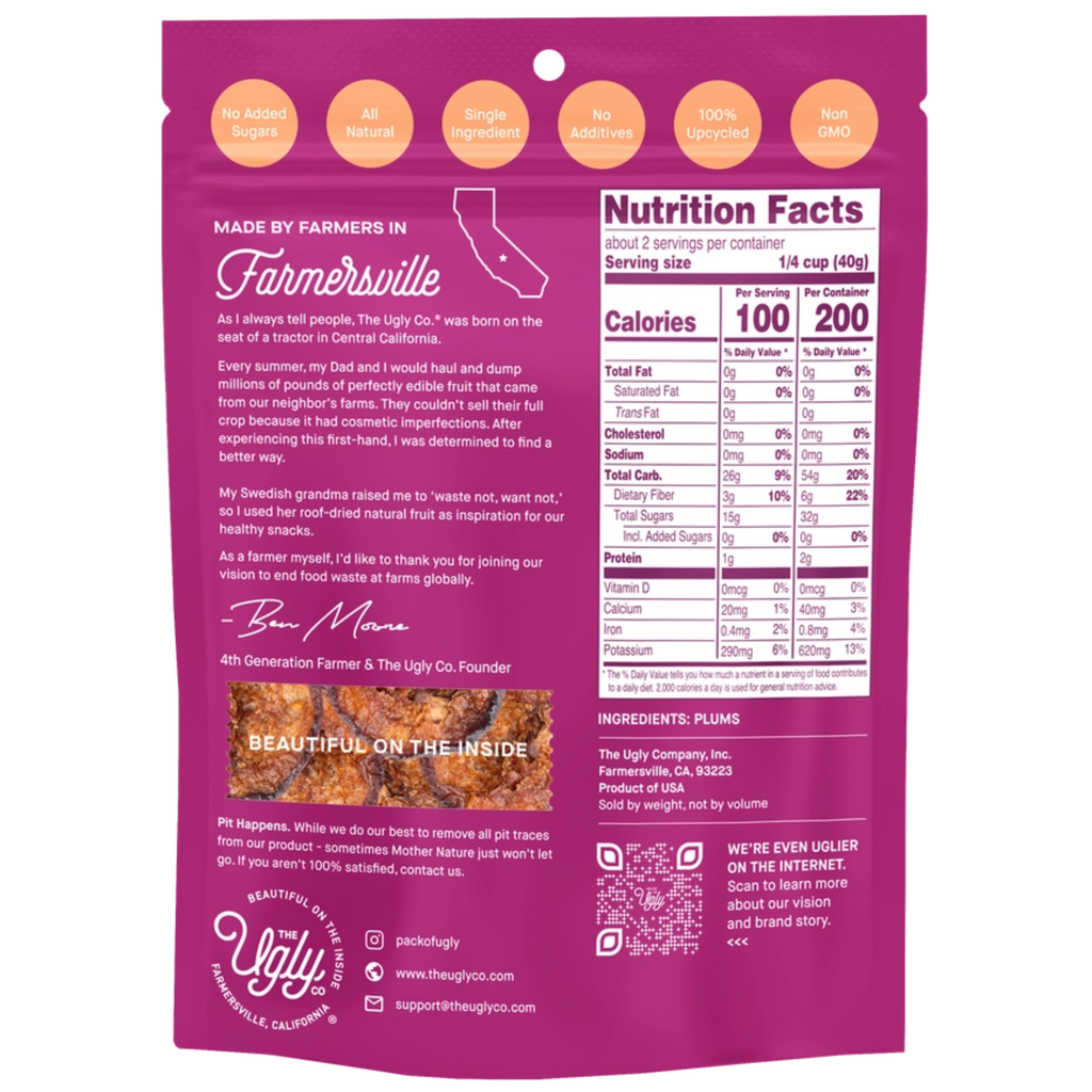 Dried & Sliced Plums nutrition information