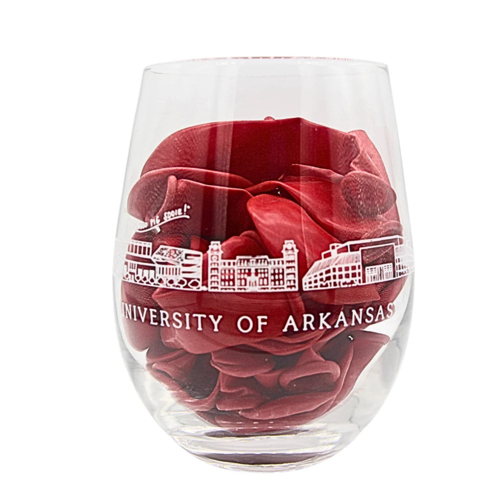 Wine Glass- Univ. of Arkansas Skyline