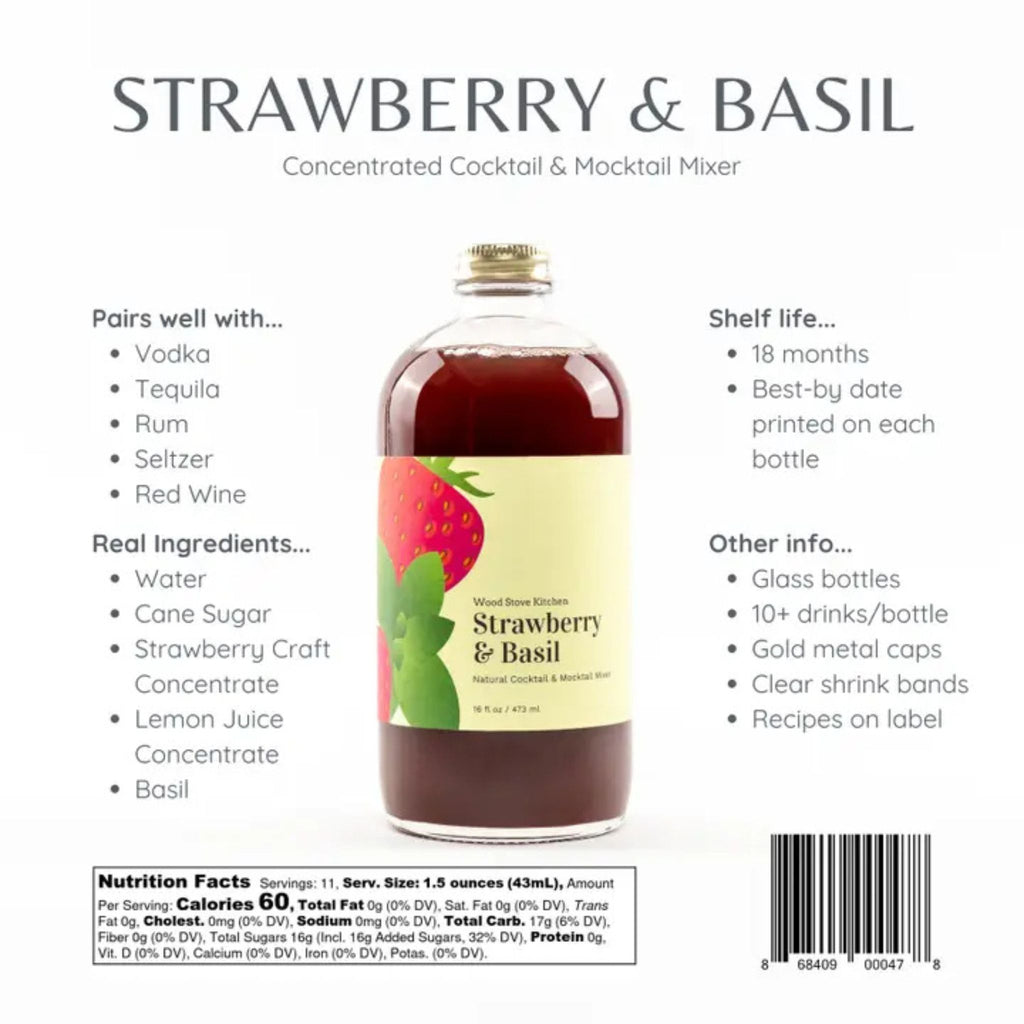 Strawberry & Basil Cocktail/Mocktail Mixer