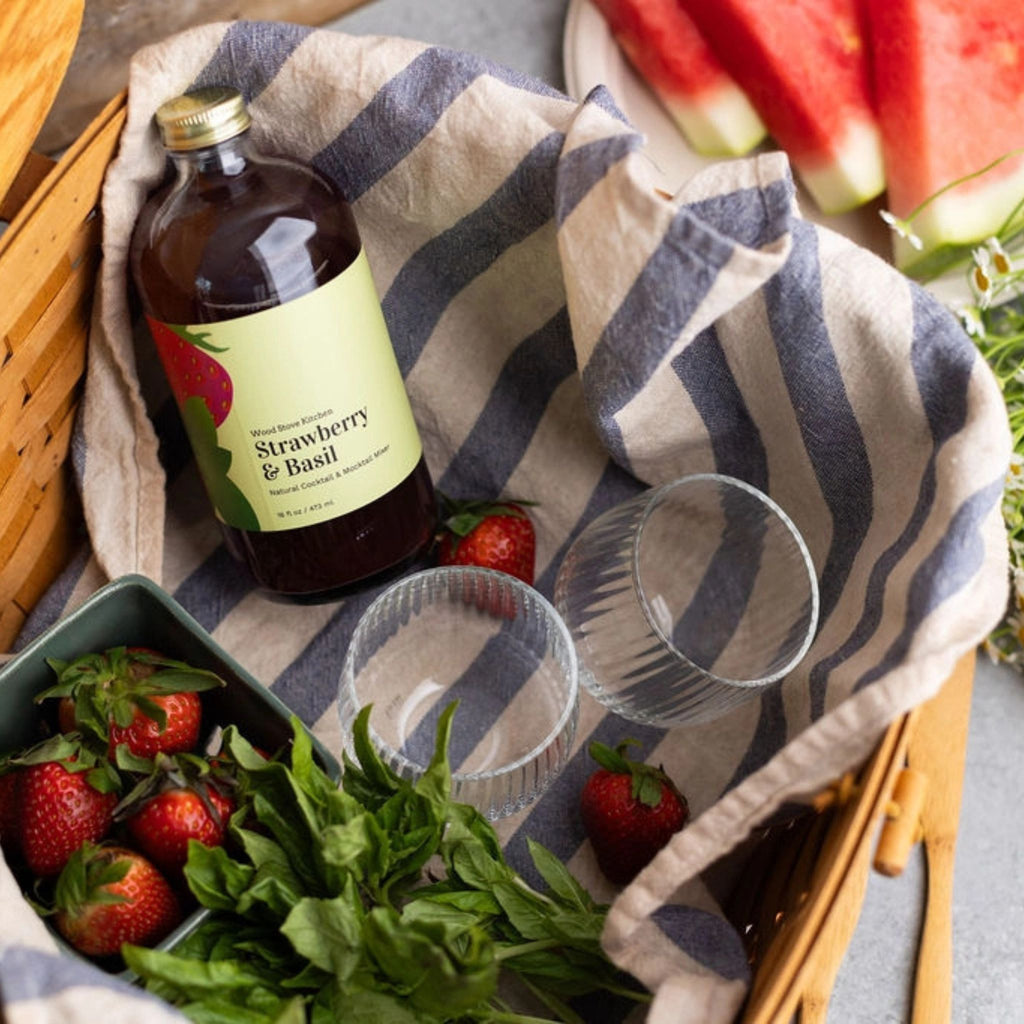 Strawberry & Basil Cocktail/Mocktail Mixer lifestyle