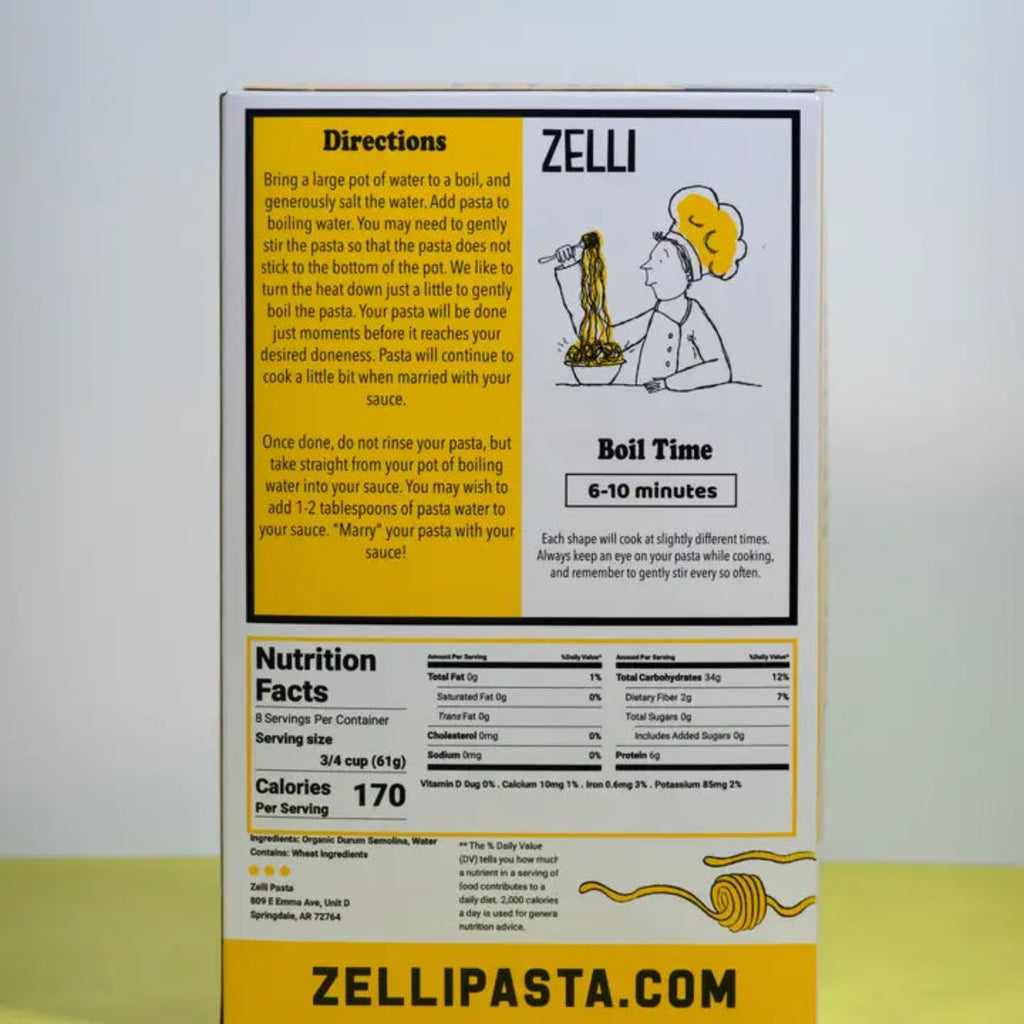 Zelli Soup Noodles nutrition info
