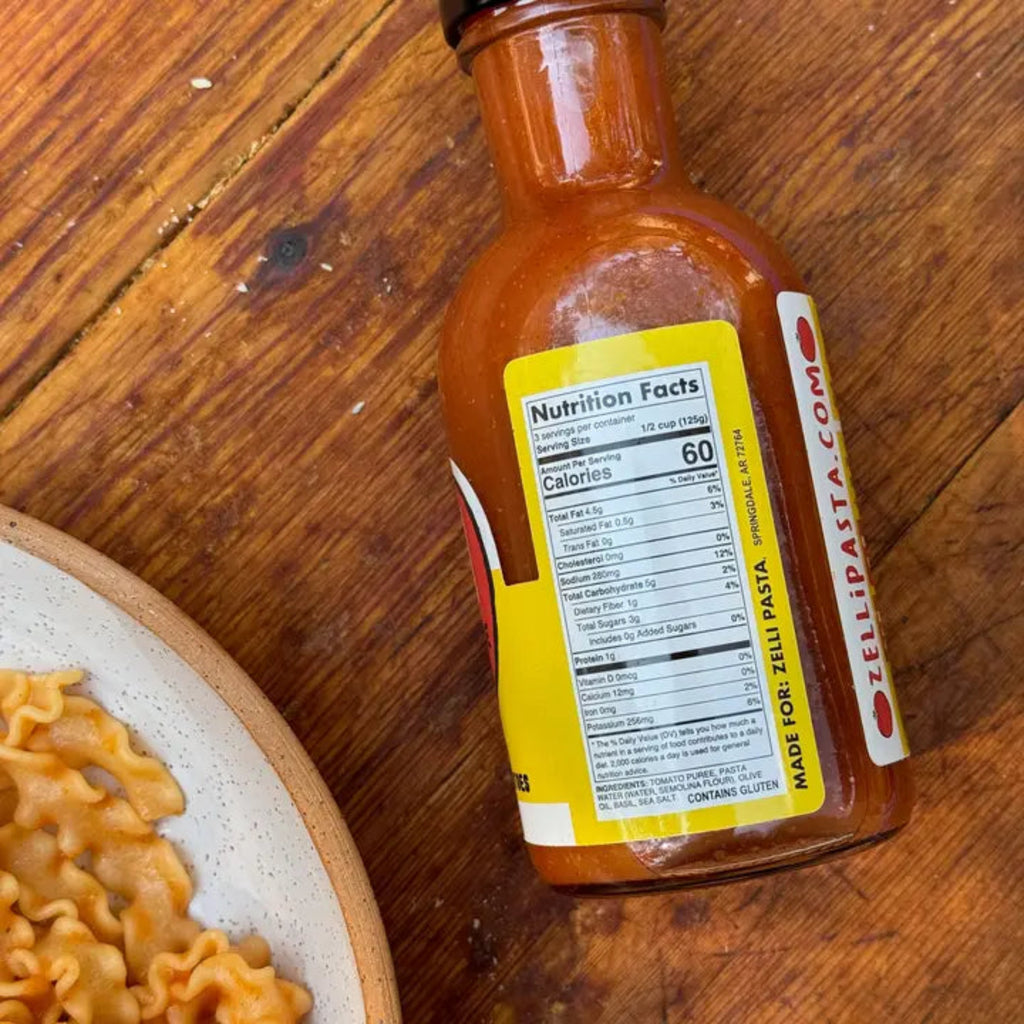 Zelli Pasta Tomato Sauce Nutrition Info