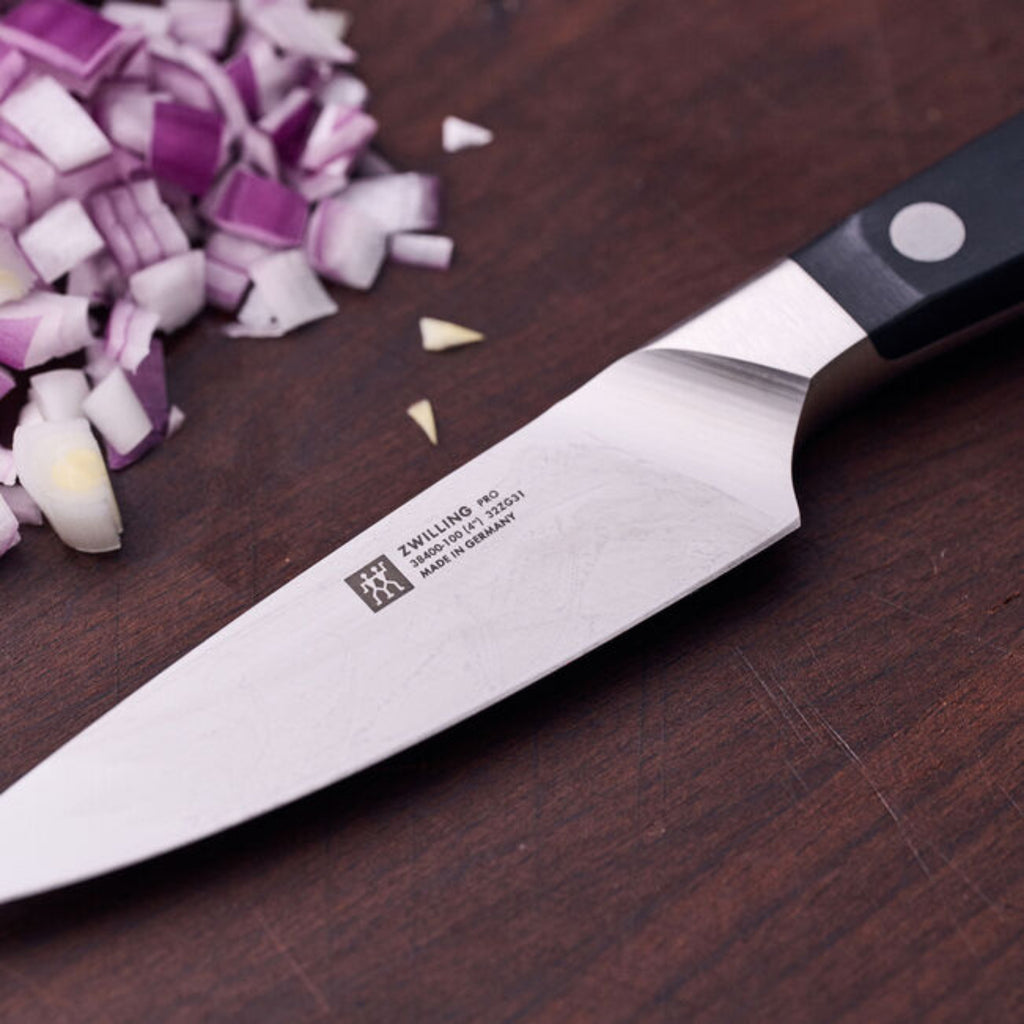 4" Paring Knife - Zwilling Pro blade close up
