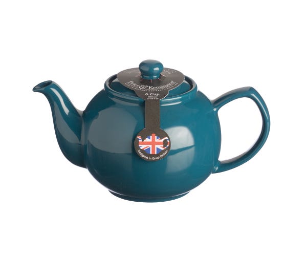 Teal Blue 6 Cup Teapot - 37oz