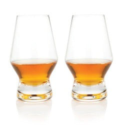 Footed Crystal Scotch Glasses - 2 Pc Set