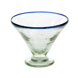 Blue Rim Margarita Glass
