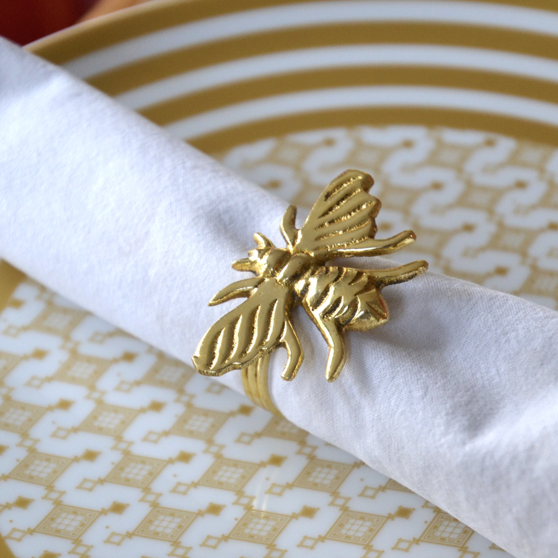 Napkin Ring - Gold Bee