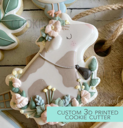 Floral Girly Cow Cookie Cutter