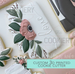 Long Floral Plaque Cookie Cutter