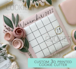 Floral Square Save the Date Cookie Cutter