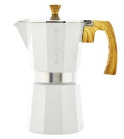 Stovetop Espresso Maker, White- 6 Cup